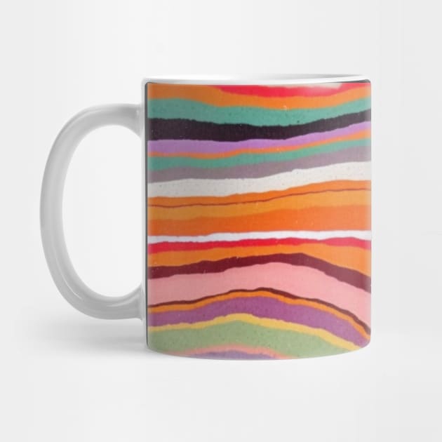 Colorful Boho Wave Striped Pattern by Trippycollage